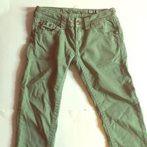 Miss Me Green Skinny Jeans